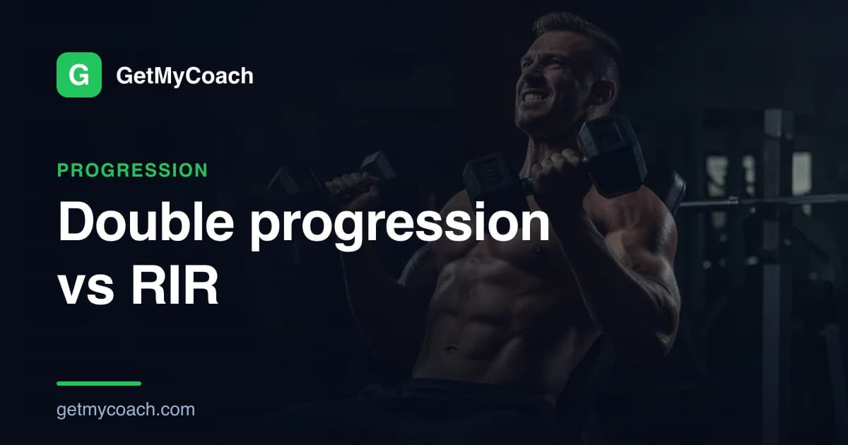GetMyCoach cover graphic for the article comparing double progression and RIR.