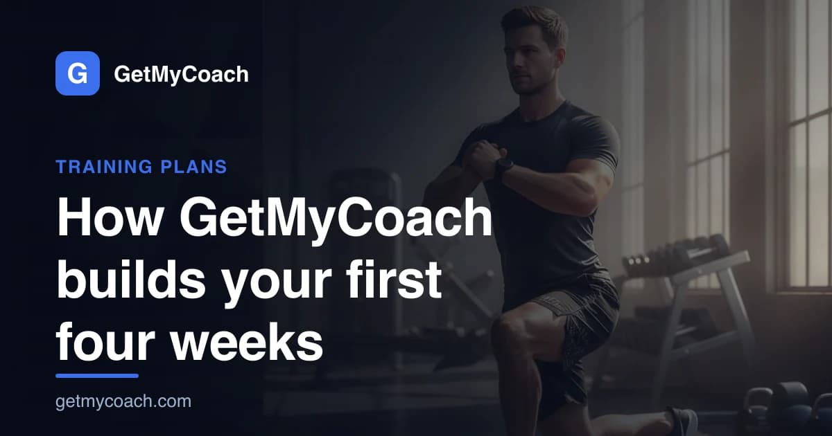 GetMyCoach cover graphic for the article on building your first four weeks of training.