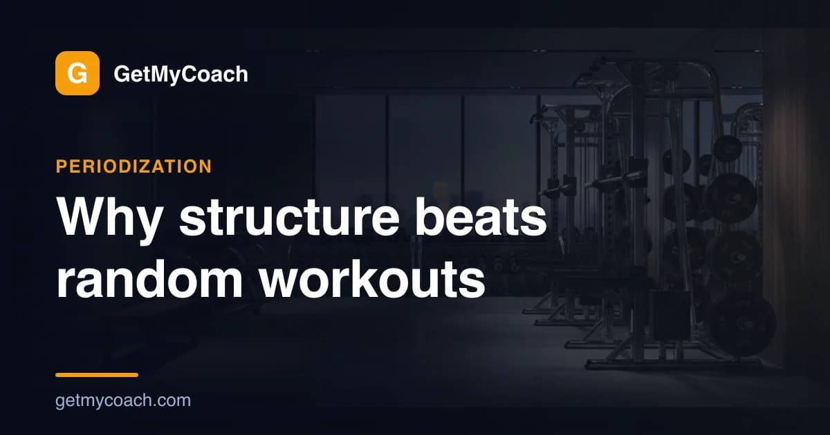 GetMyCoach cover graphic for the article on why structured periodization beats random workouts.